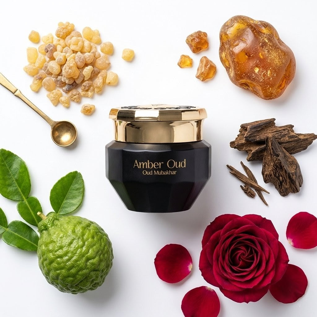 Aouj Amber Oud Mubakhar Incense Perfume for Women & Men